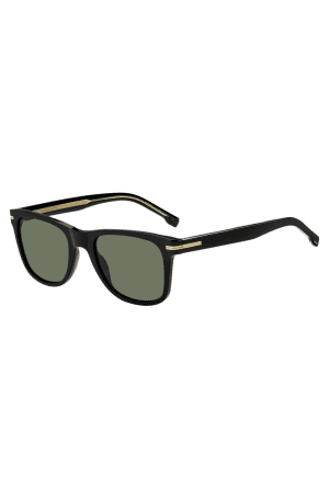 ÓCULOS DE SOL DE ACETATO PRETO COM DETALHE DE TOM OURO ASSINADO